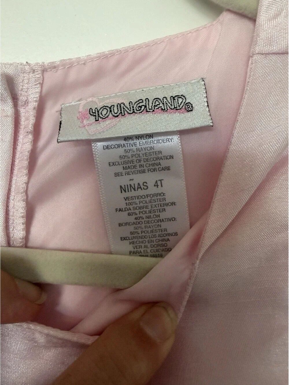 Youngland Girls Pink Party Dress Size 4T Wedding